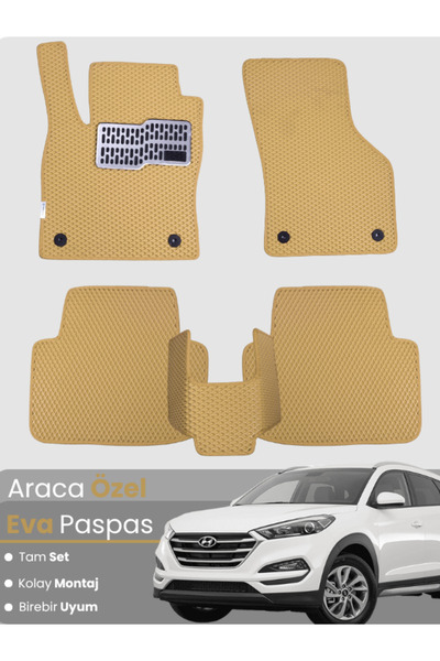 Genel Markalar HYUNDAİ TUCSON (2015-2020) Uyumlu EVA Paspas Tam Set–Araca Öze...