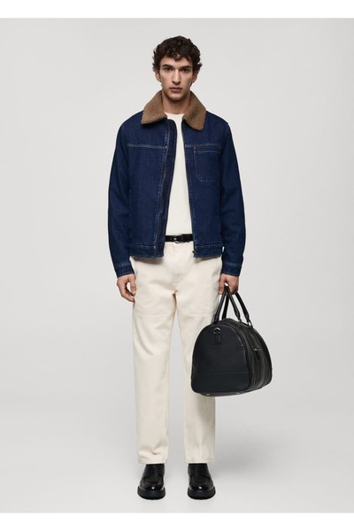 MANGO Man İçi kürklü denim mont