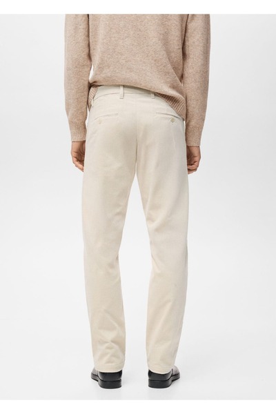 MANGO Man Dar kesim fitilli kadife pantolon