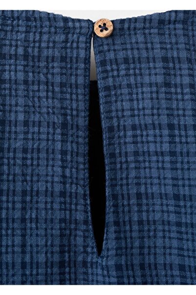 MANGO Kids İşleme detaylı kareli elbise