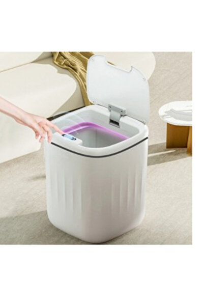 abnturk Hareket Sensörlü Otomatik Çöp Kovası 20 Litre Kapasite Açılır Kapanır Kapak Poşet Sabitleme Aparat