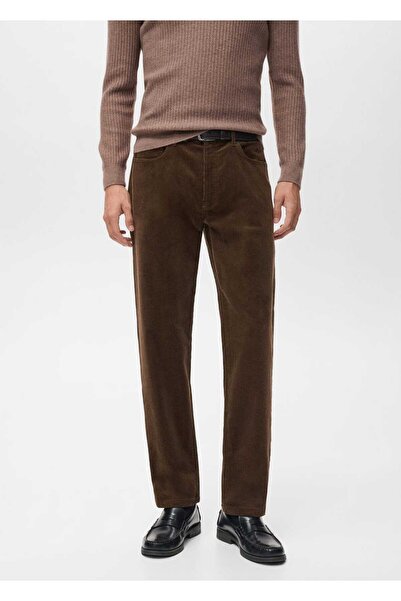 MANGO Man Regular kesim fitilli kadife pantolon