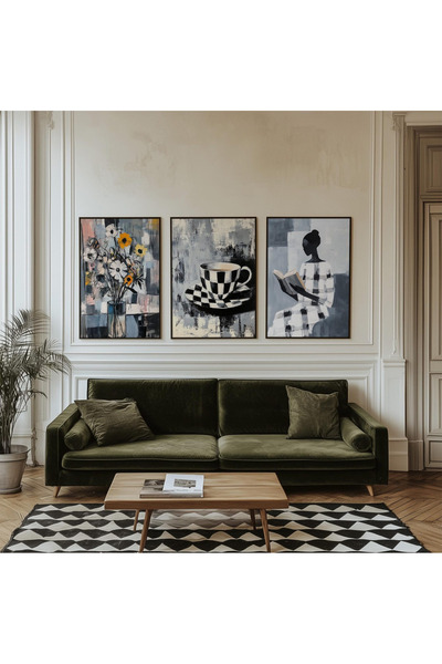 Tuba Decor Τρία Τεμάχια Τραπέζι Σαλονιού Κουζίνας με Ξύλινο Πλαίσιο