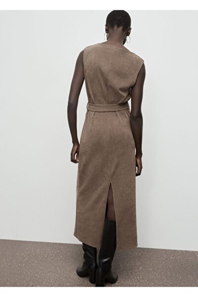 MANGO Woman Kemerli örgü elbise