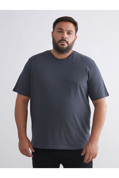 LC Waikiki Λαμπερές επιλογές από το Shining Store |   Ανδρικό μπλουζάκι μεγάλου μεγέθους με τύπωμα από χτενισμένο βαμβάκι