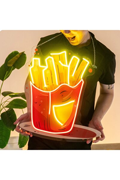 KAMER NEON LED IŞIKLI PATATES FAST FOOD
