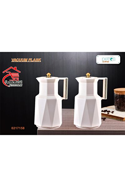 royal_camel Petrus 1+1 Liter Tea and Coffee Thermos Set with Gold Decorated Handle