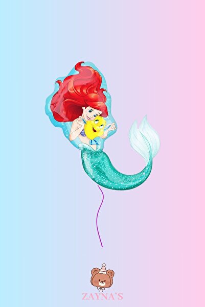 Zayna's Deniz Kızı Ariel Temalı Karakter Folyo Balon 80 cm