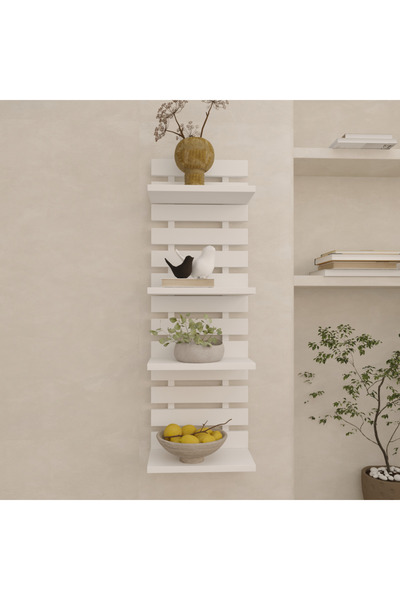 klubeconcept Dekoratif MDF Duvar Çiçekliği Modern Çıtalı Tasarım Saksı ve Aks...