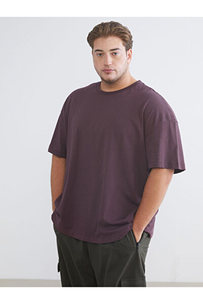 LC Waikiki Tricou pentru bărbați Plum Plus Size basic bumbac moale