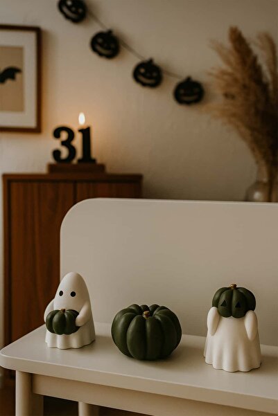 Otaera Balkabağı Ruhları - Obje Seti (3 Parça) – El Yapımı Boyama , Cadılar B...