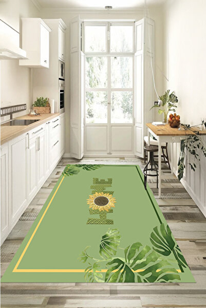 EVİMSEN Dekoratif Dijital Baskılı Yıkanabilir ve Kaymaz Tabanlı Papatyalı Hom...