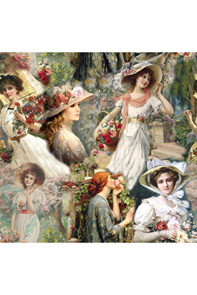 Novinqa Victorian Women Desenli Baskılı Kumaş