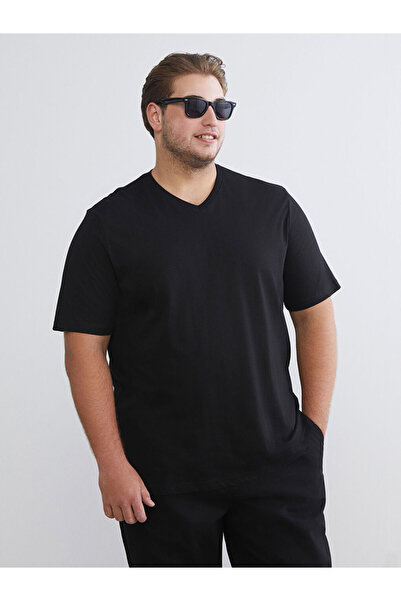 LC Waikiki Sparkling Selections from Shining Store | V-Neck Short Sleeve Combed Cotton Men's T-Shirt