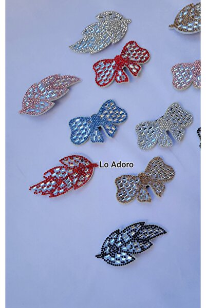 LO ADORO 12 Pieces of Stone Bow Leaf Hairpins with Snap Fasteners