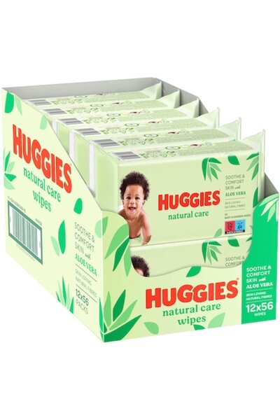 Huggies Șervețele umede Care, pachete de 12 x 56, 672 bucăți