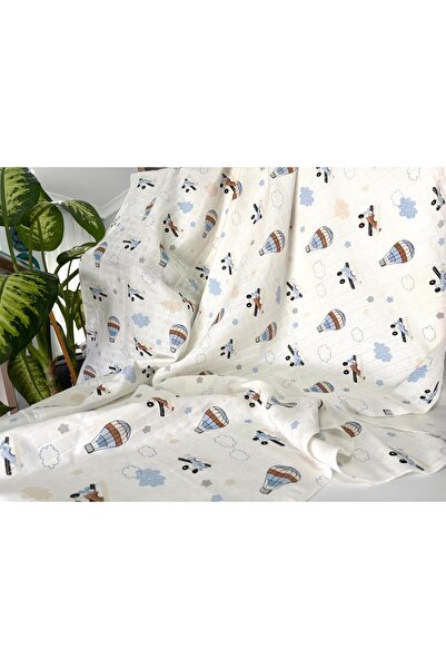 S.Y.M BABY 2 Layers of Muslin Baby Blanket, 2 Shoulder Wipes, 4 Mouth Wipes. Pacifier Strap as a Gift.