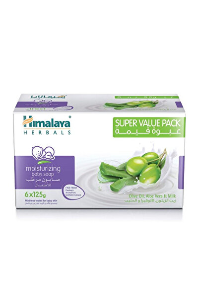 Himalaya Himalaya Baby Moisturizing Bar Soap with Olive Oil, Aloe Vera & Milk 6 x 125g