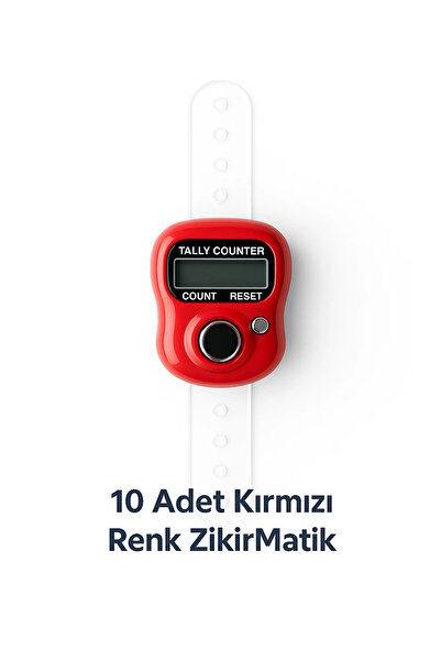 LookBuyTake 10 Pieces - Red Color Digital Dhikr Counter - Ring Prayer Beads D...