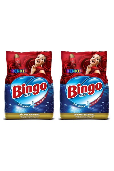 Bingo Matik Toz Çamaşır Deterjanı Renkli 4 Kg x 2 Adet