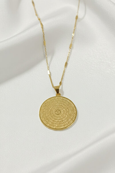 özgül takı ve tasarım Stainless Steel Gold Color Names of Allah Necklace