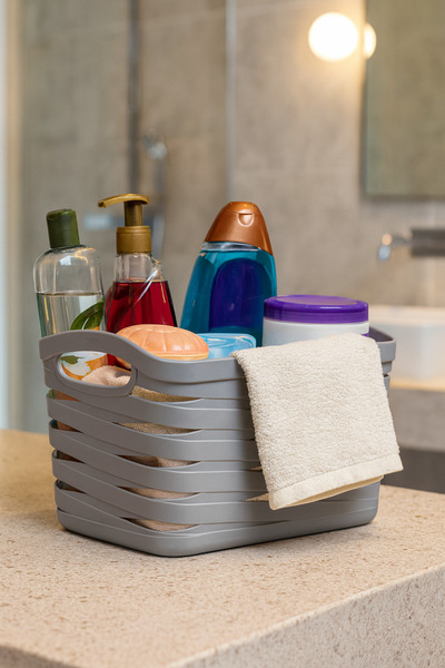 Melkan Home سلة متعددة الأغراض بسعة 6.6 لتر مع نمط شريطي - خالية من مادة BPA،...