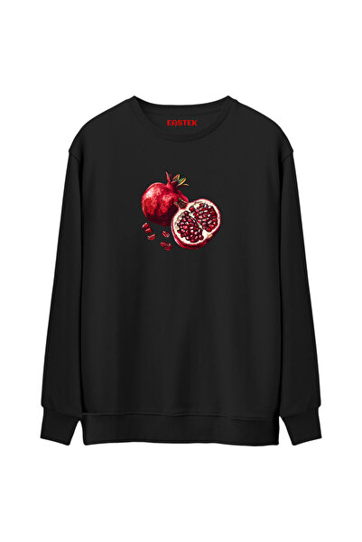 Açık Garaj Μπλουζάκι Nar Basic Premium Μαύρο Φούτερ με λαιμόκοψη, Ανδρικό, Γυναικείο, Φούτερ Unisex