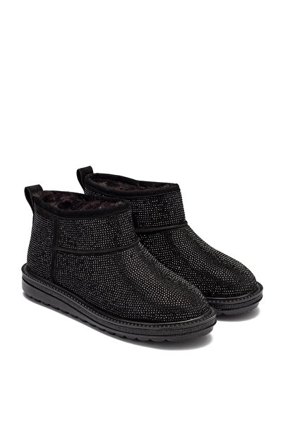 Dedos Kadın İçi Kürklü Taşlı Düz Taban Bot 7010