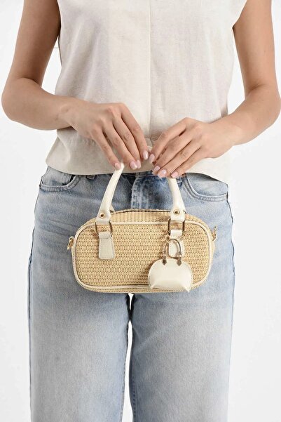 Grsbags حقيبة يد وكتف نسائية من كريم وايس