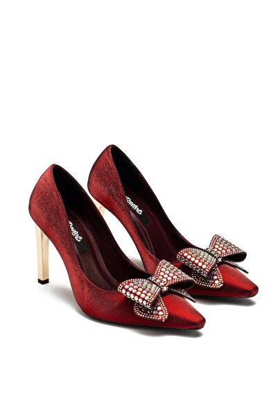 Dedos Pantofi de seară pentru femei cu toc înalt cu detaliu cu cataramă cu pietre 4115