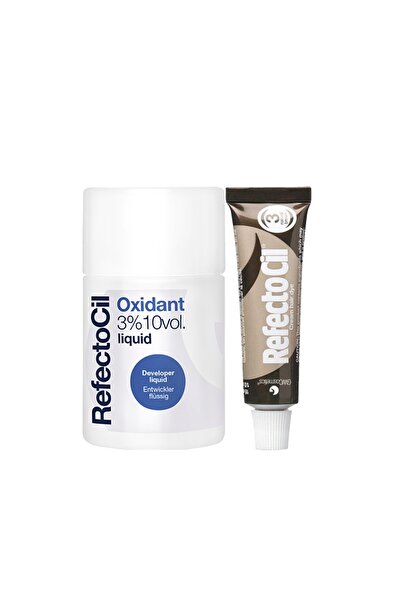 Refectocil Kaş ve Kirpik Boyası No: 3 + %3 10 Vol. Sıvı Oksidan 100 ml KOYU K...