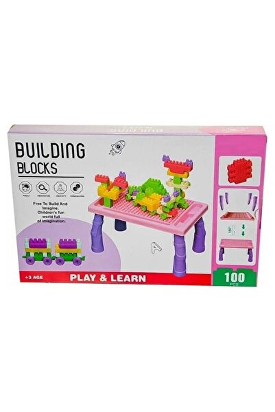 ileri grup 100 Piece Building Block Set (Table Lego Set) - Pink