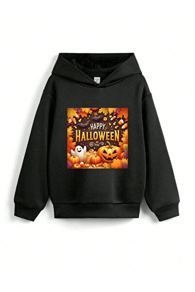 stil x ХЕЛОУИН - ХЕЛОУИН ПЕЧАТАНА ДЕТСКА СВИТЕРКА С КАПЮШОН, 3-НИШЕНА КАНТА