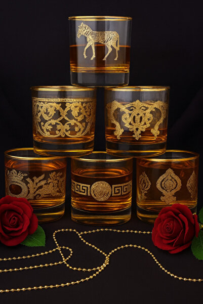 MAMALİZA 24 Carat Gold Patterned Whiskey Glass 200 ml – Luxurious Handcrafted