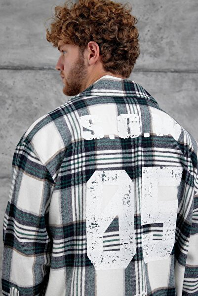 NOMARC Πράσινο πουκάμισο Nmrc Νούμερο με τύπωμα Oversize