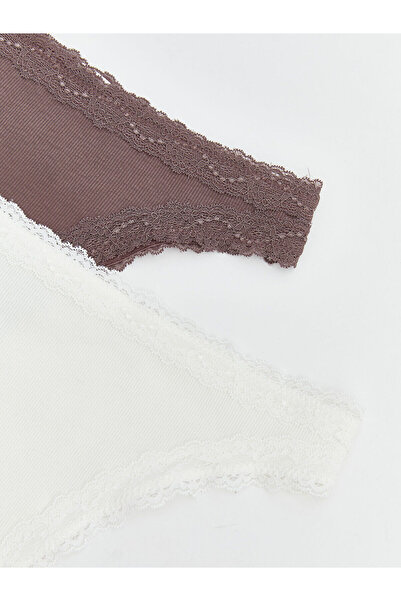 LC Waikiki Vizyon New Season Lace Detailed Brazilian Panties 2-Pack
