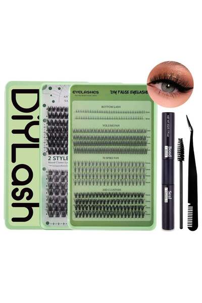 JOSQUEWNN مجموعة تمديد الرموش اصنعها بنفسك - 4 أنماط، 551 مجموعة