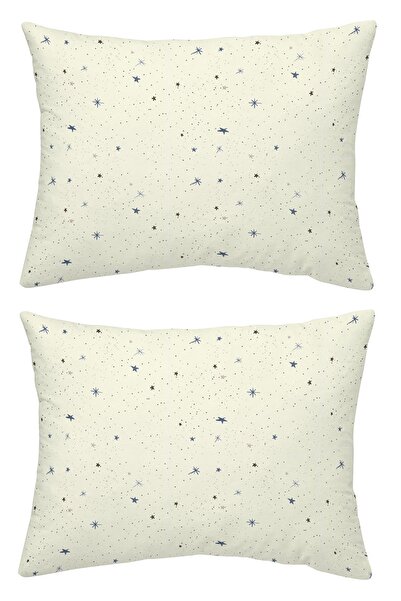 makiteks Yüzde Yüz Pamuklu 2 Adet 35x45 cm Desenli ve Düz Boya Bebek Yastık K...