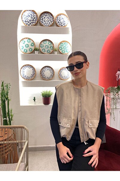 Niceboutique Premium Süet Fermuarlı Yelek