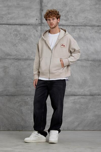 NOMARC Κρεμ φούτερ με φερμουάρ Nmrc Oversize