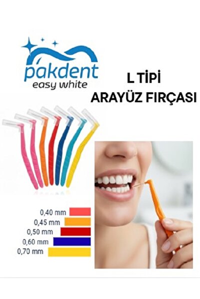 Pakdenteasyandwhite Arayüz Fırçası Diş Arası Arayüz fırçası L Tipi Diş Ara Fı...