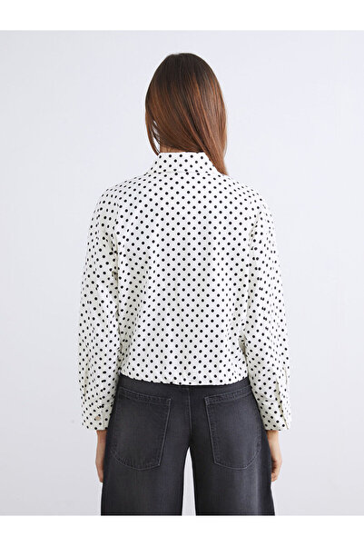 LC Waikiki Gömlek Yaka Puantiyeli Oversize Kadın Ceket