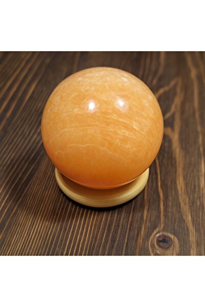 güleçdoğaltaş Turuncu Kalsit Enerji Küresi – Doğal Taş Dekoratif Obje | GÜLEÇ...