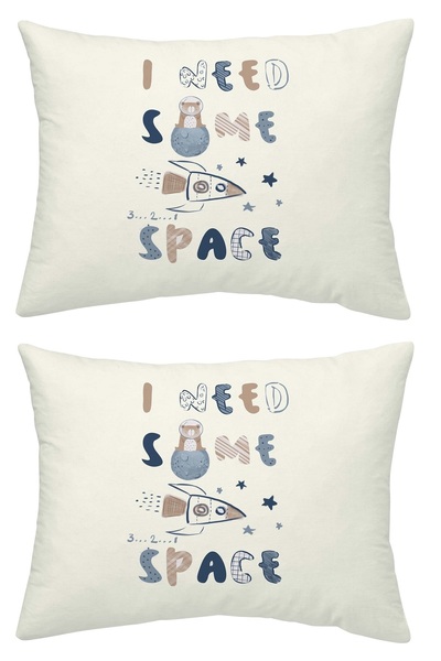 makiteks Yüzde Yüz Pamuklu 2 Adet 35x45 cm Desenli ve Düz Boya Bebek Yastık K...