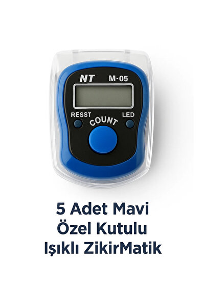 LookBuyTake 5 Pieces Blue Color Special Boxed Digital Illuminated Zikirmatik ...