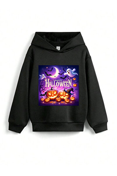 stil x ХЕЛОУИН - ХЕЛОУИН ПЕЧАТАНА ДЕТСКА СВИТЕРКА С КАПЮШОН, 3-НИШЕНА КАНТА