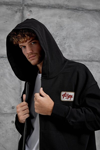 NOMARC Μαύρο μπλουζάκι φόρμας με φερμουάρ Nmrc