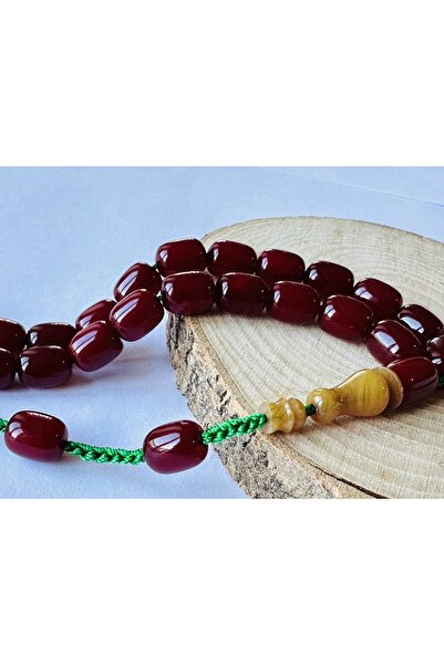 Kehribar İsa Balkaya Usta İşçilikli Oturtma İmameli Sıkma Tesbih