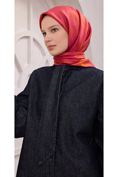 Belli Φουλάρι Tivil Pure Silk IST 4201 - 36 Πορτοκαλί γεωμετρικό σχέδιο