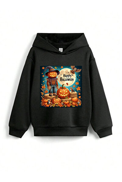 stil x ХЕЛОУИН - ХЕЛОУИН ПЕЧАТАНА ДЕТСКА СВИТЕРКА С КАПЮШОН, 3-НИШЕНА КАНТА